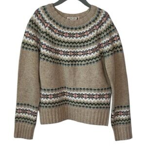 Bonpoint Wool Fair Isle Rhinestone Long Sleeve Sweater Size 10